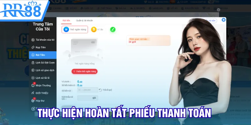 Thực hiện hoàn tất phiếu thanh toán