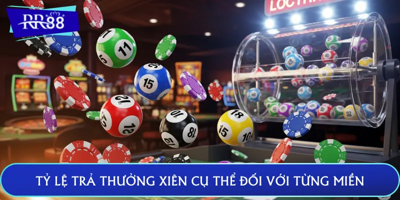 Tỷ lệ trả thưởng xiên cụ thể đối với từng vùng miền